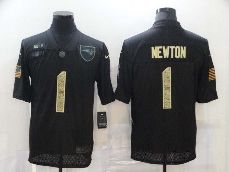 Men's New England Patriots Cam Newton #1 Black Player Game Jerseys