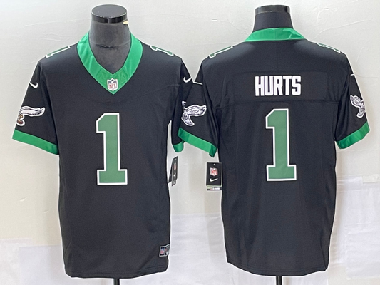 Men's Philadelphia Eagles Jalen Hurts #1 Black Player Game Jerseys