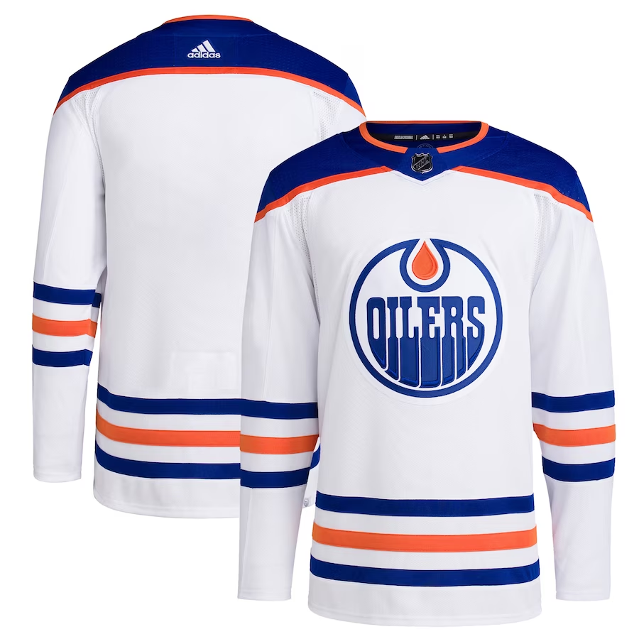 Men's Edmonton Oilers White Away Primegreen Authentic Blank Jerseys