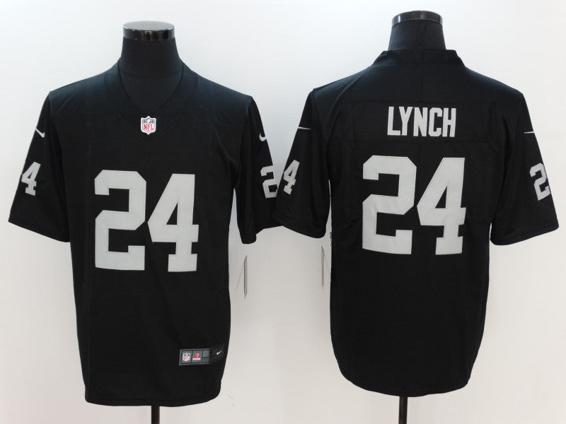 Men's Las Vegas Raiders Marshawn Lynch #24 Black Game Jerseys