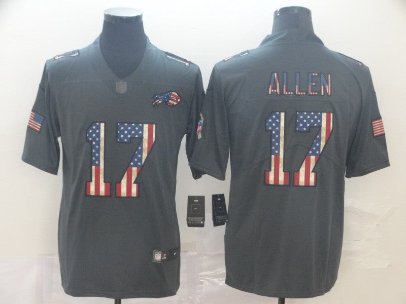 Men's Buffalo Bills Josh Allen #17 Black Authentic Player Game Jerseys