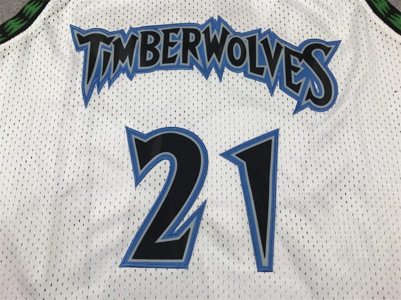 Men's Minnesota Timberwolves Kevin Garnett #21 White 1997/98 Hardwood Classics Swingman Jerseys