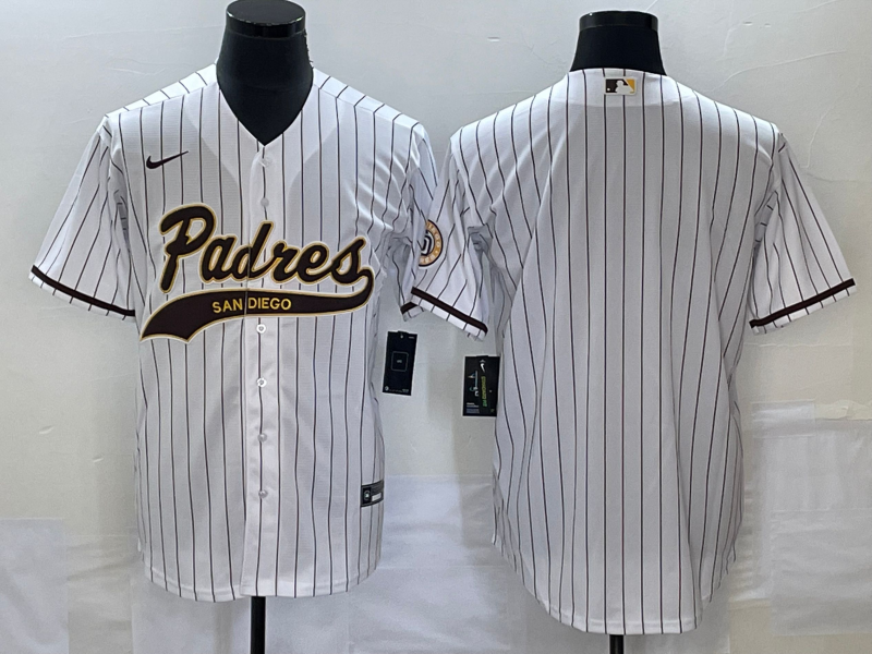 Men's San Diego Padres White Replica Blank Jerseys Joint Edition