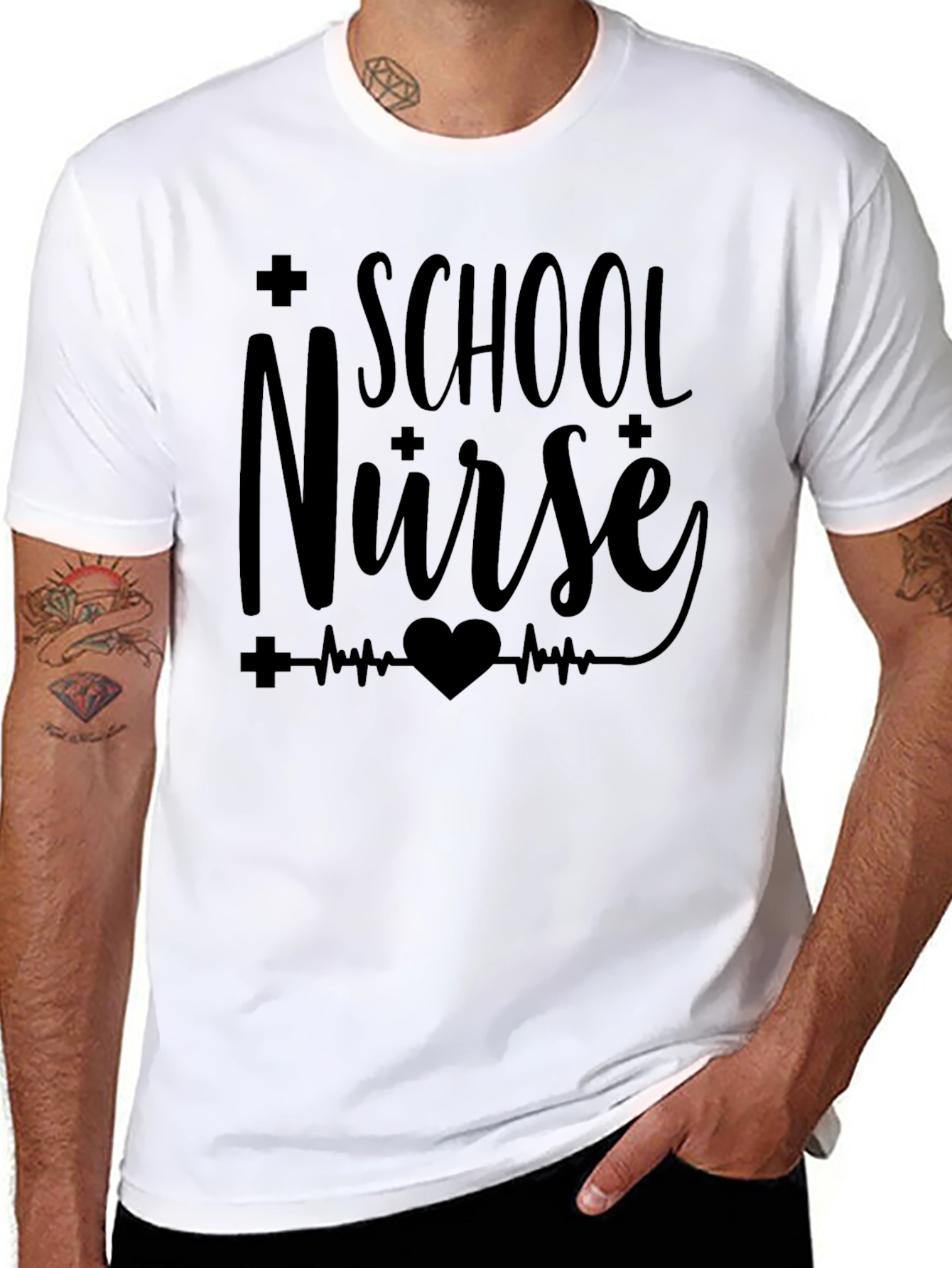 School Nurse Graphic Tee - Black