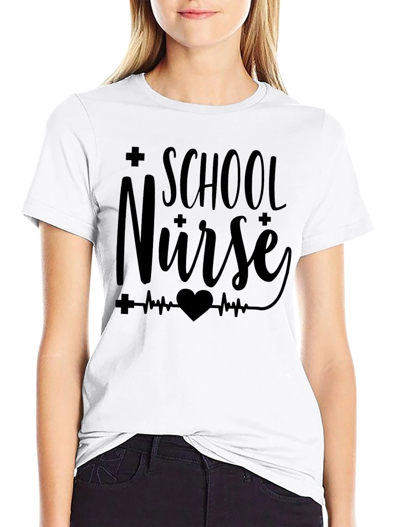 School Nurse Graphic Tee - Black