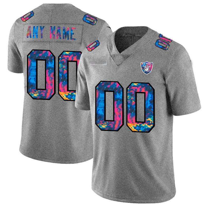 Custom1 Las Vegas Raiders Multi-Color 2020 Crucial Catch Vapor Untouchable Limited Jerseys Greyheather Stitched American Football Jerseys