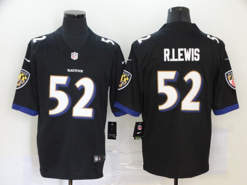 Men's Baltimore Ravens Ray Lewis #52 Black Retired Player Jerseys