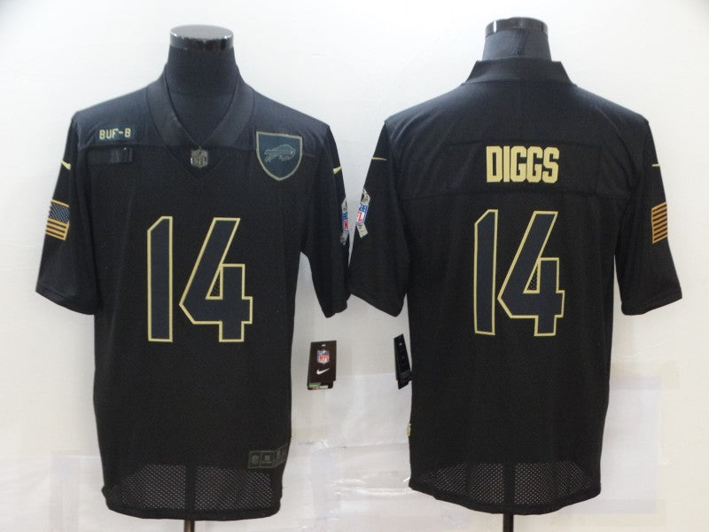 Men's Buffalo Bills Stefon Diggs #14 Black Game Player Jerseys