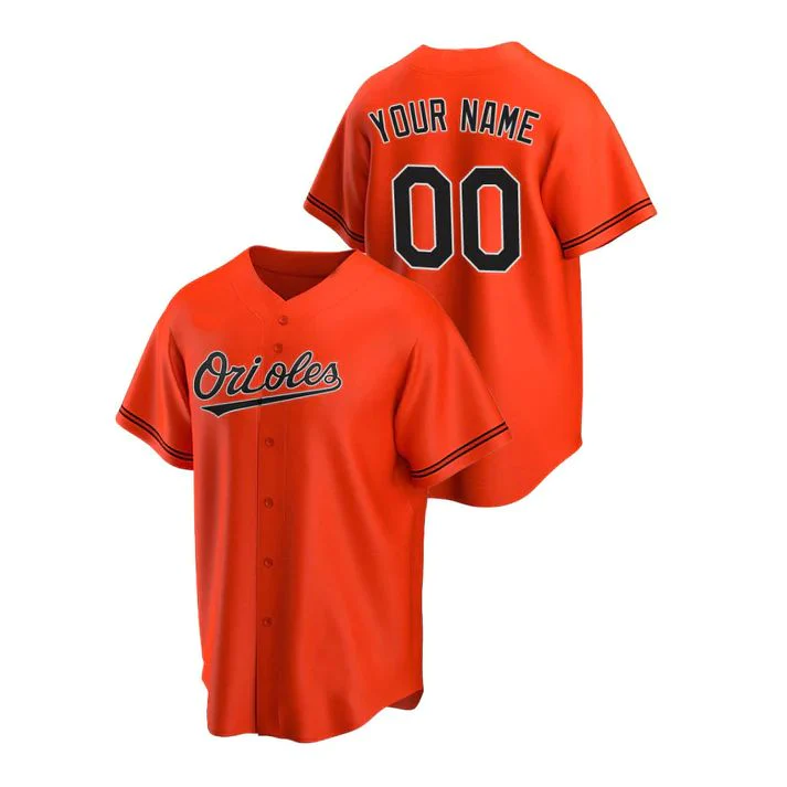 Men's Baltimore Orioles Orange Replica Custom Jerseys