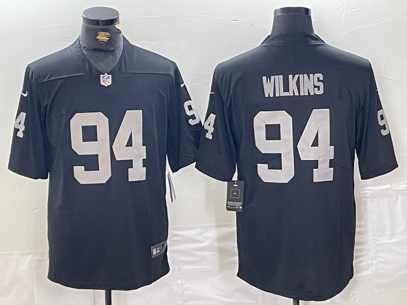 Men's Las Vegas Raiders Christian Wilkins #94 Black Game Jerseys
