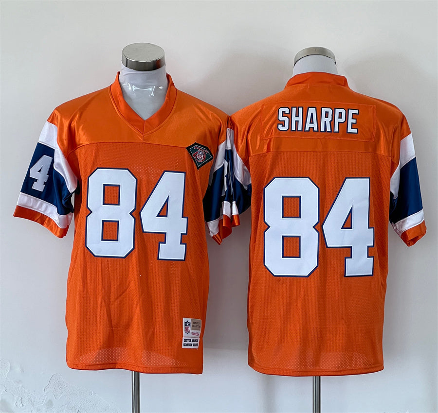 Men's Denver Broncos Shannon Sharpe Mitchell & Ness Orange Legacy Replica Jerseys