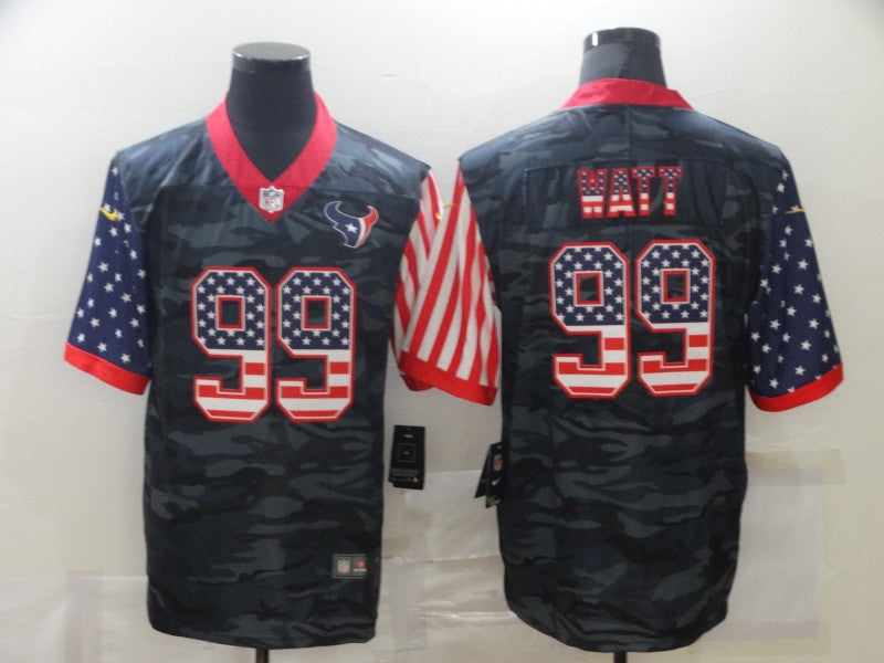 Men's Houston Texans J.J. Watt #99 Gray Camouflage Game Player Jerseys