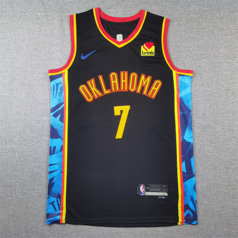 Men's Oklahoma City Thunder Chet Holmgren #7 Black 2024/25 Swingman Player Jerseys - City Edition