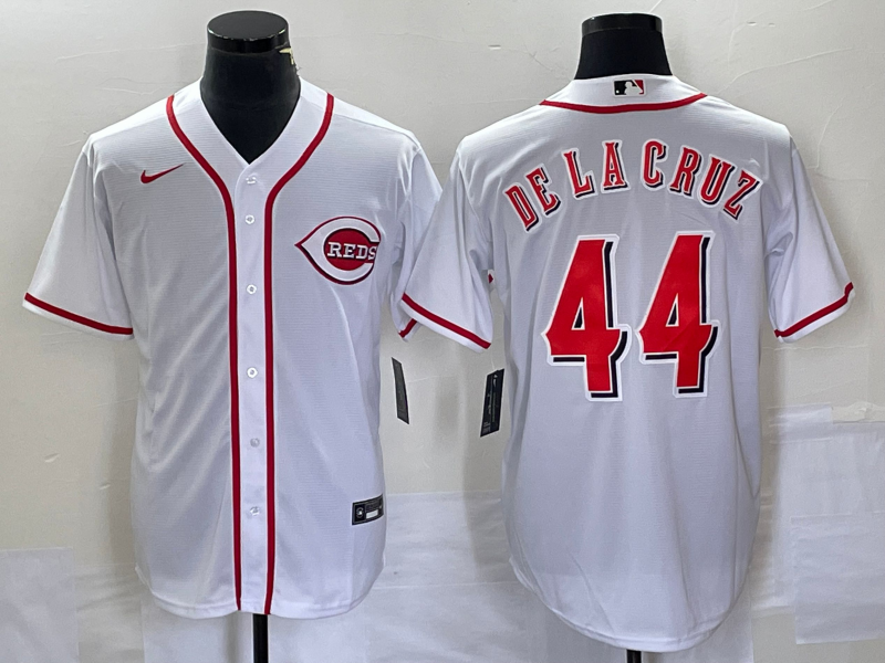 Men's Cincinnati Reds Elly De La Cruz #44 White Home Replica Jerseys