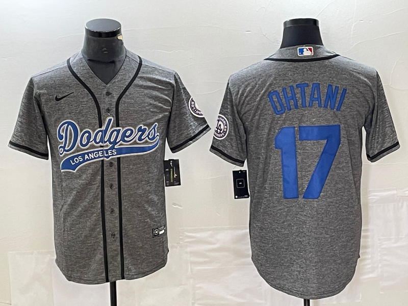 Men's Los Angeles Dodgers Shohei Ohtani #17 Gray Player Jerseys Joint Edition