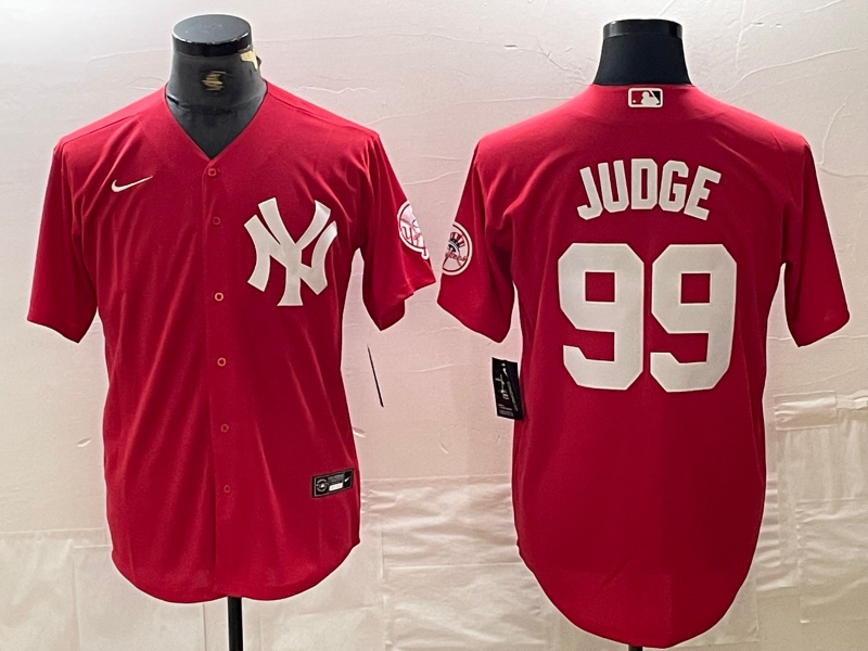 Men's New York Yankees Aaron Judge #99 Red Replica Player Jerseys
