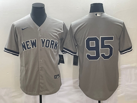 Men's New York Yankees Oswaldo Cabrera #95 Gray Replica Player Name Jerseys