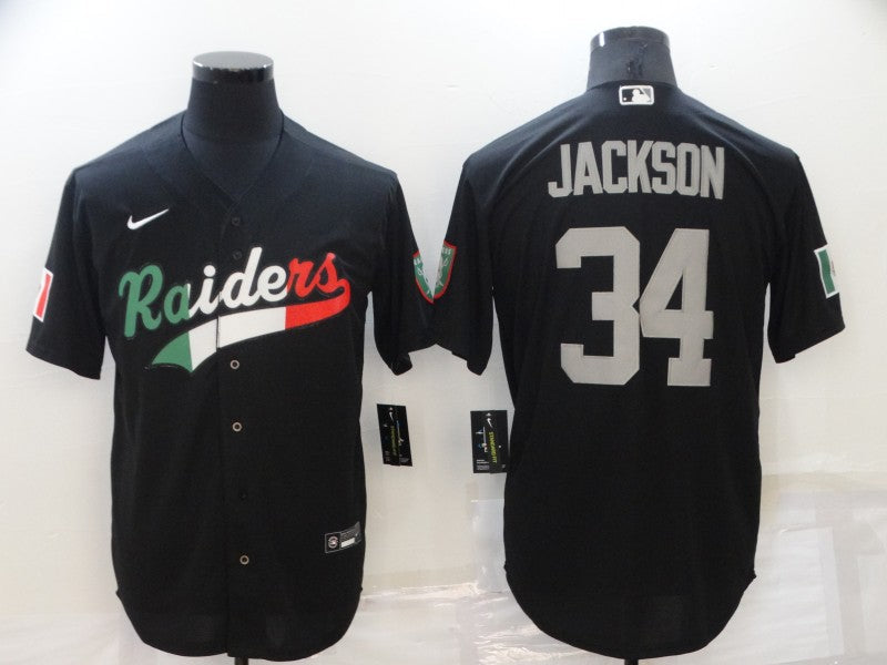 Men's Las Vegas Raiders Bo Jackson #34 Black Game Jerseys Joint Edition