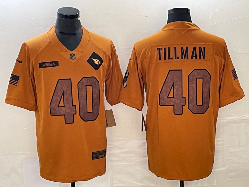Men's Arizona Cardinals Pat Tillman #40 Brown 2023 Salute To Service Retired Player Limited Jerseys
