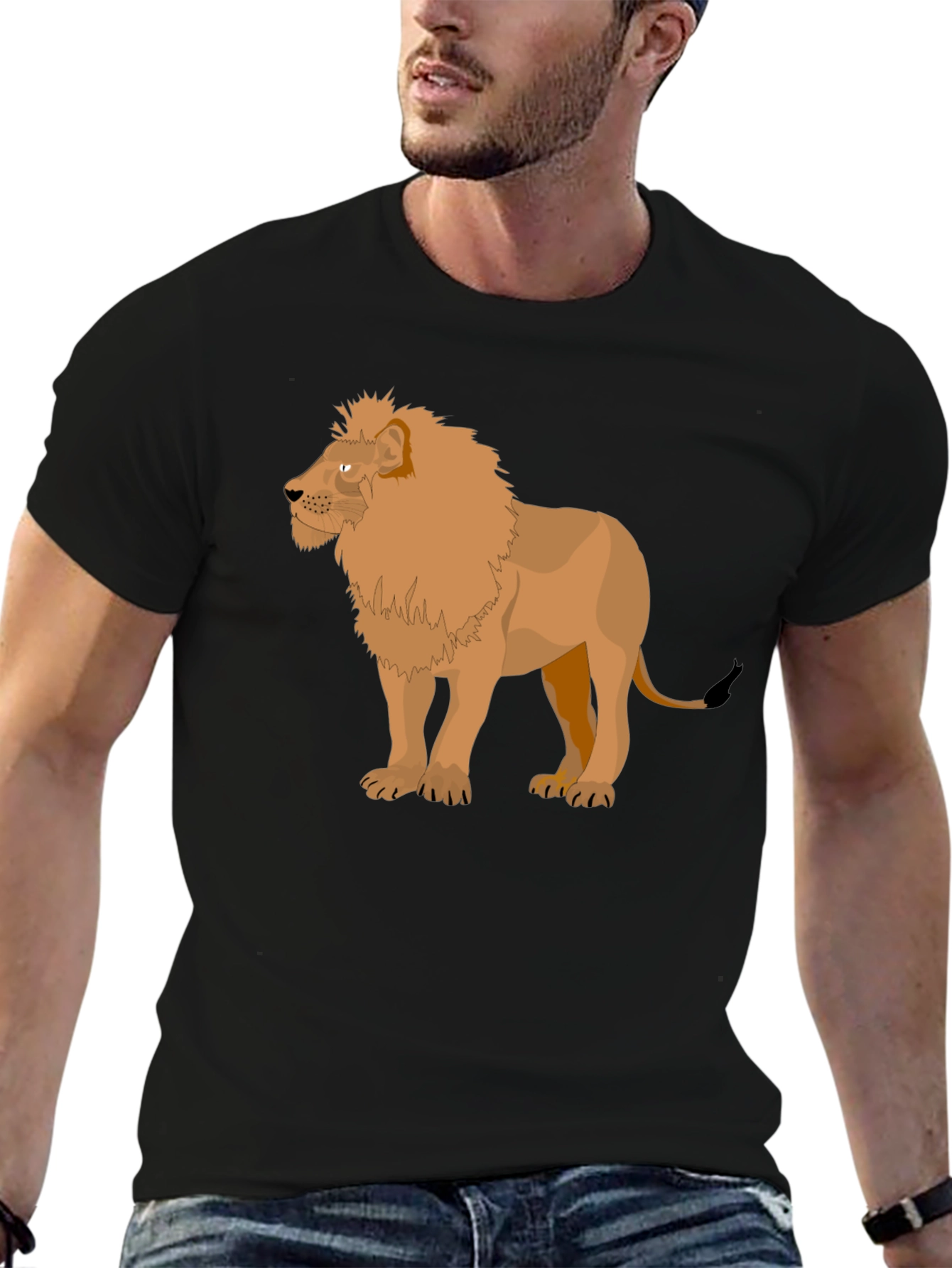 Lion Graphic Tee - Mens Black T-Shirt