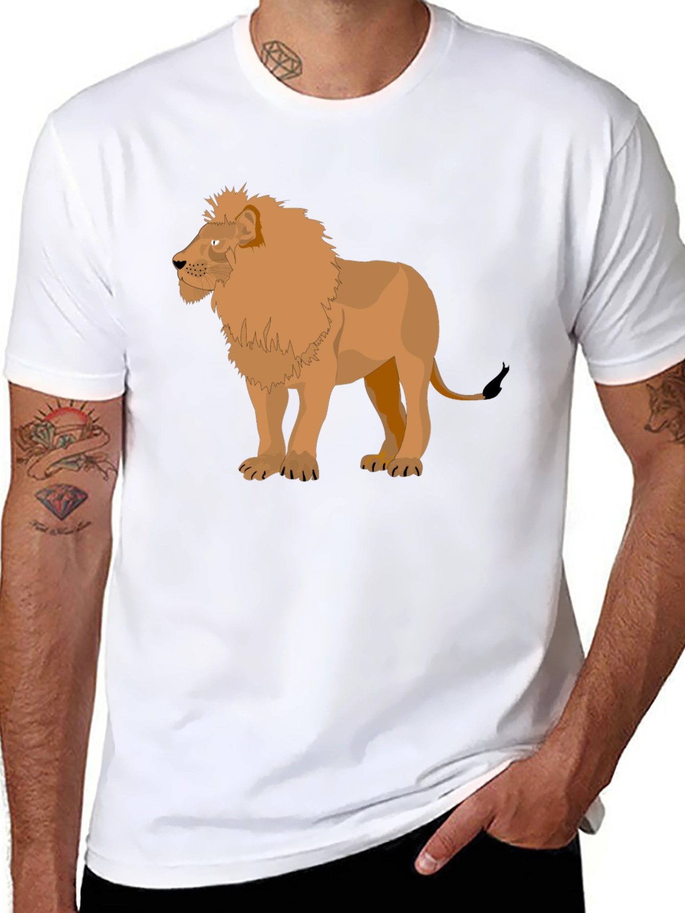 Lion Graphic Tee - Mens Black T-Shirt