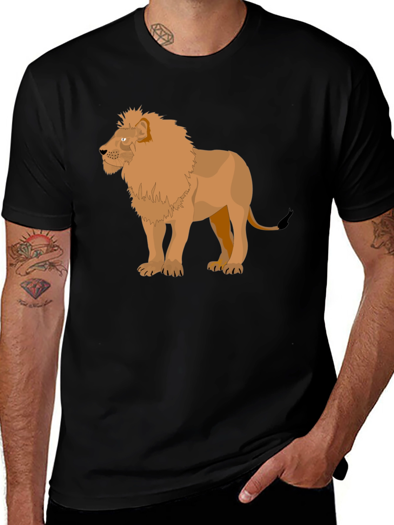 Lion Graphic Tee - Mens Black T-Shirt