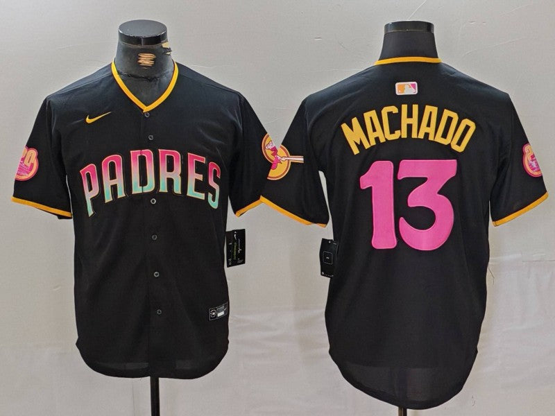 Men's San Diego Padres Manny Machado #13 Black Player Jerseys Joint Edition