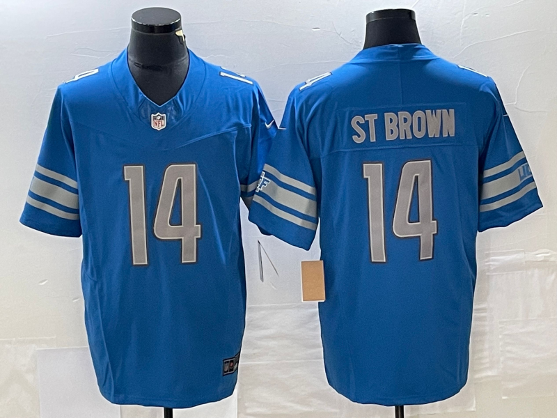 Men's Detroit Lions Amon-Ra St. Brown #14 Blue Game Jerseys