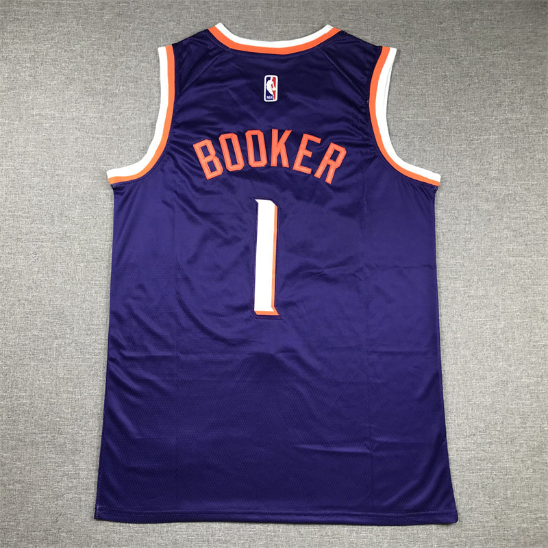 Men's Phoenix Suns Devin Booker #1 Purple 2023/24 Fast Break Replica Jerseys - Icon Edition