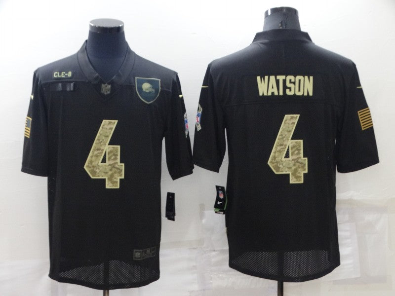 Men's Cleveland Browns #4 Deshaun Watson Black Game Jerseys