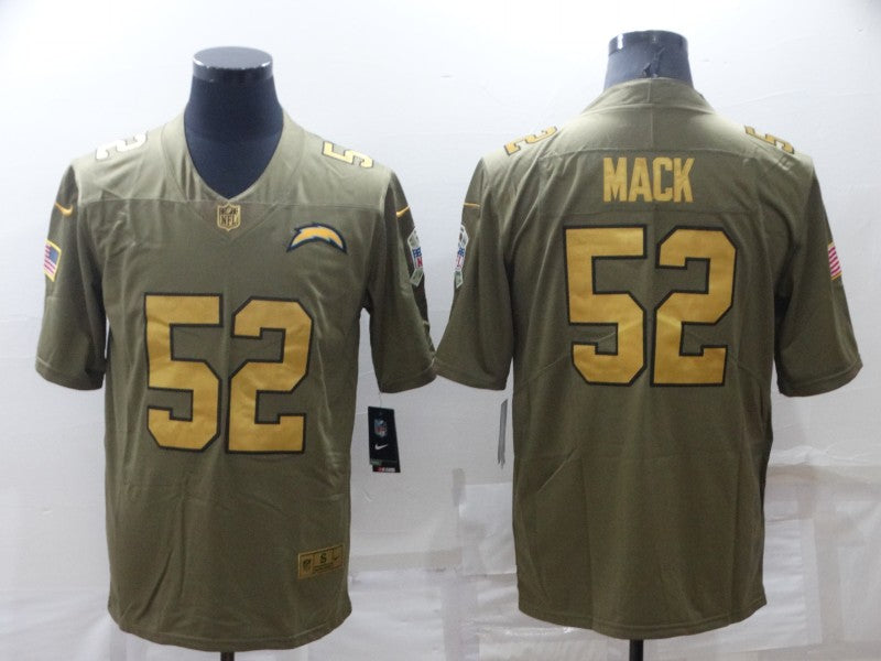 Men's Los Angeles Chargers Khalil Mack #52 Brown Team Game Jerseys