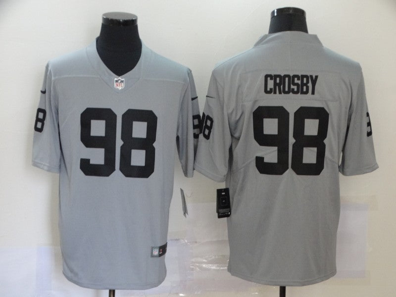 Men's Las Vegas Raiders Maxx Crosby #98 Gray Inverted Legend Jerseys