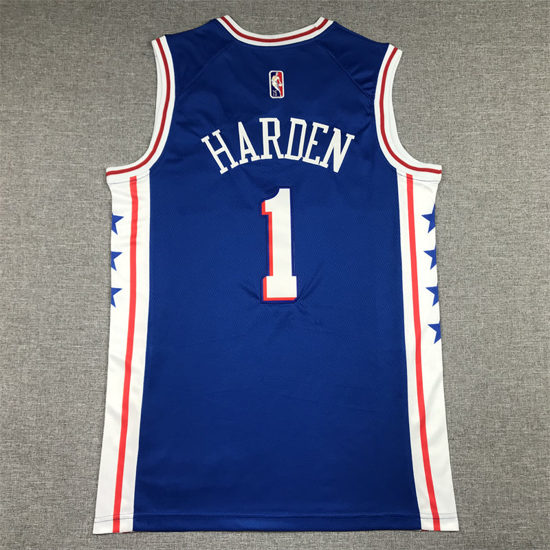 Men's Philadelphia 76ers James Harden Blue 2021/22 Fast Break Replica Jerseys