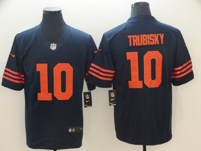 Men's Chicago Bears Mitch Trubisky #10 Navy Game Player Jerseys