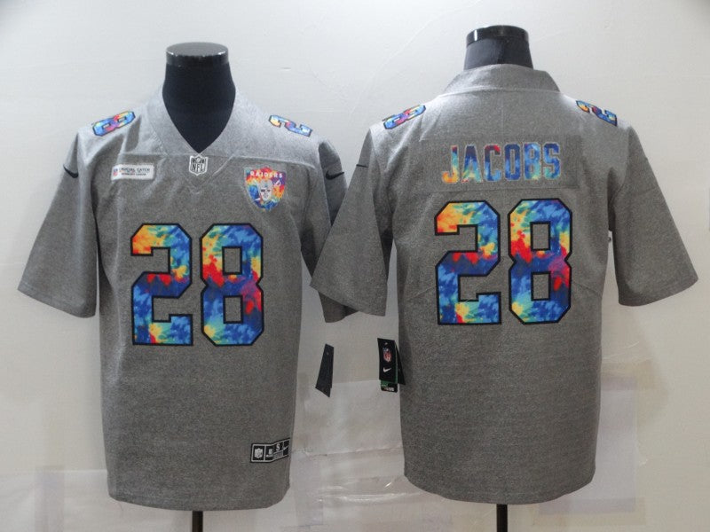 Men's Las Vegas Raiders Josh Jacobs #28 Gray Player Jerseys