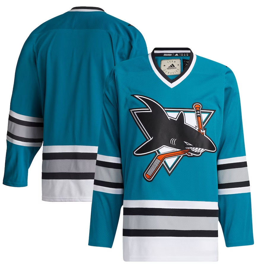 Men's San Jose Sharks Teal 30th Anniversary Premier Breakaway Team  Blank Jerseys