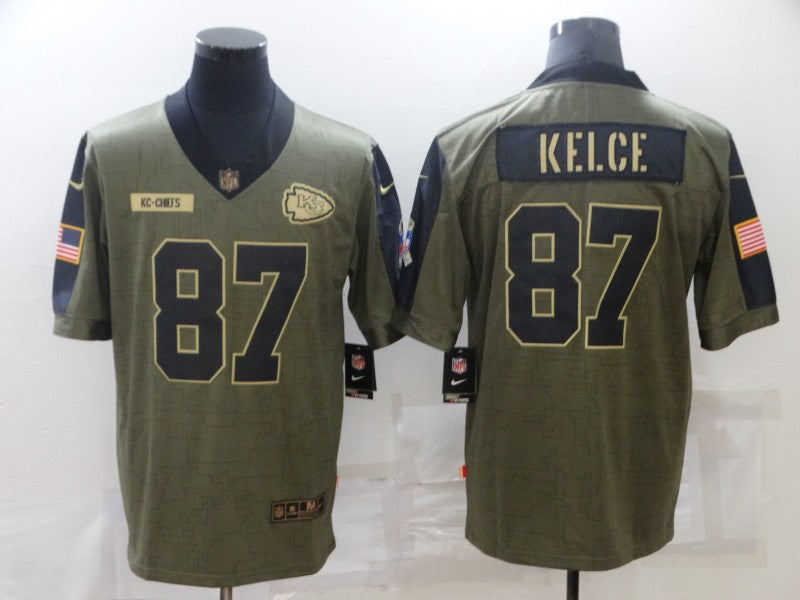 Men's Kansas City Chiefs Travis Kelce #87 Brown Game Jerseys