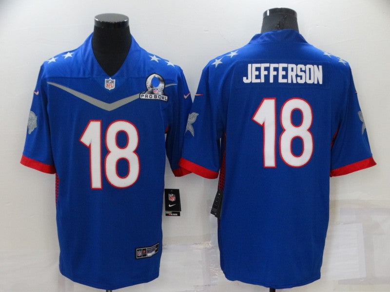 Men's Minnesota Vikings Justin Jefferson #18 Blue ALL STAR Game Jerseys