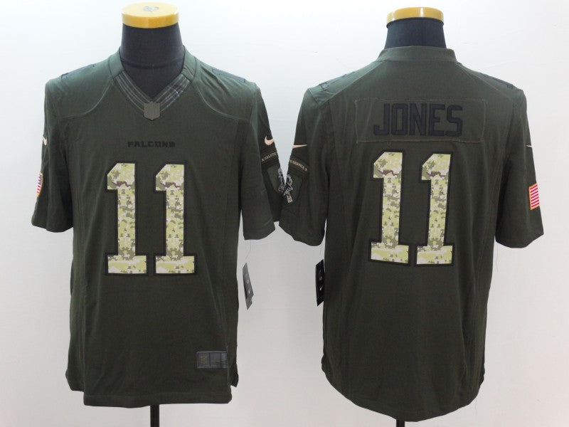 Men's Atlanta Falcons Julio Jones #11 Army Green Game Jerseys