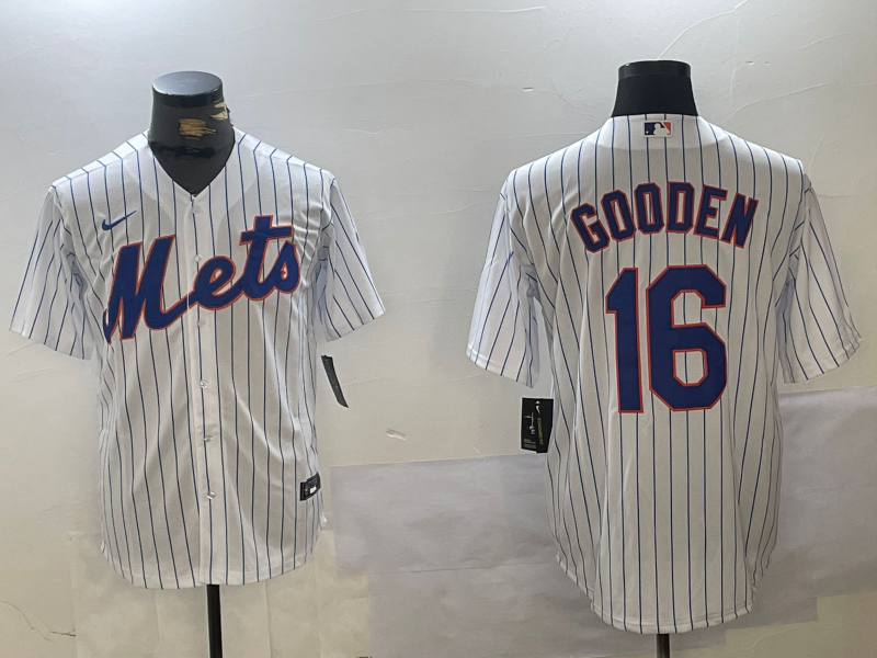 Men's New York Mets Dwight Gooden #16 White Home Replica Player Jerseys