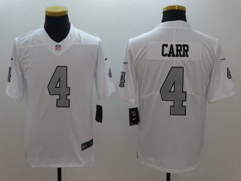Men's Las Vegas Raiders Derek Carr #4 White Game Player Jerseys
