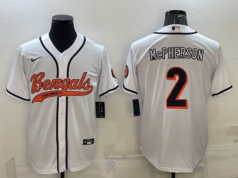 Men's Cincinnati Bengals Evan McPherson #2 White Fashion Game Jerseys