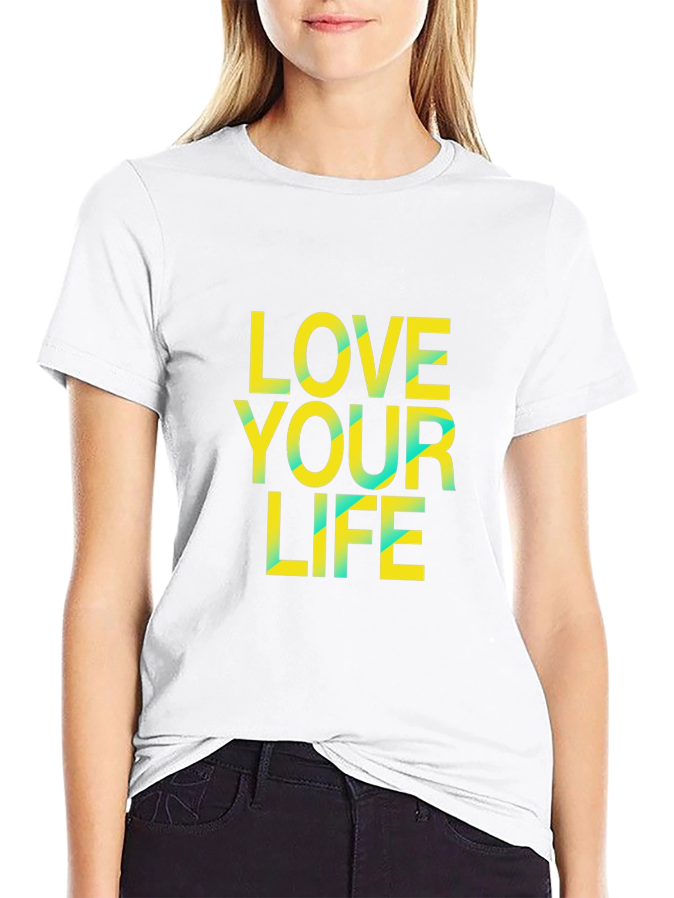 Love Your Life Graphic Tee - Black Cotton Blend
