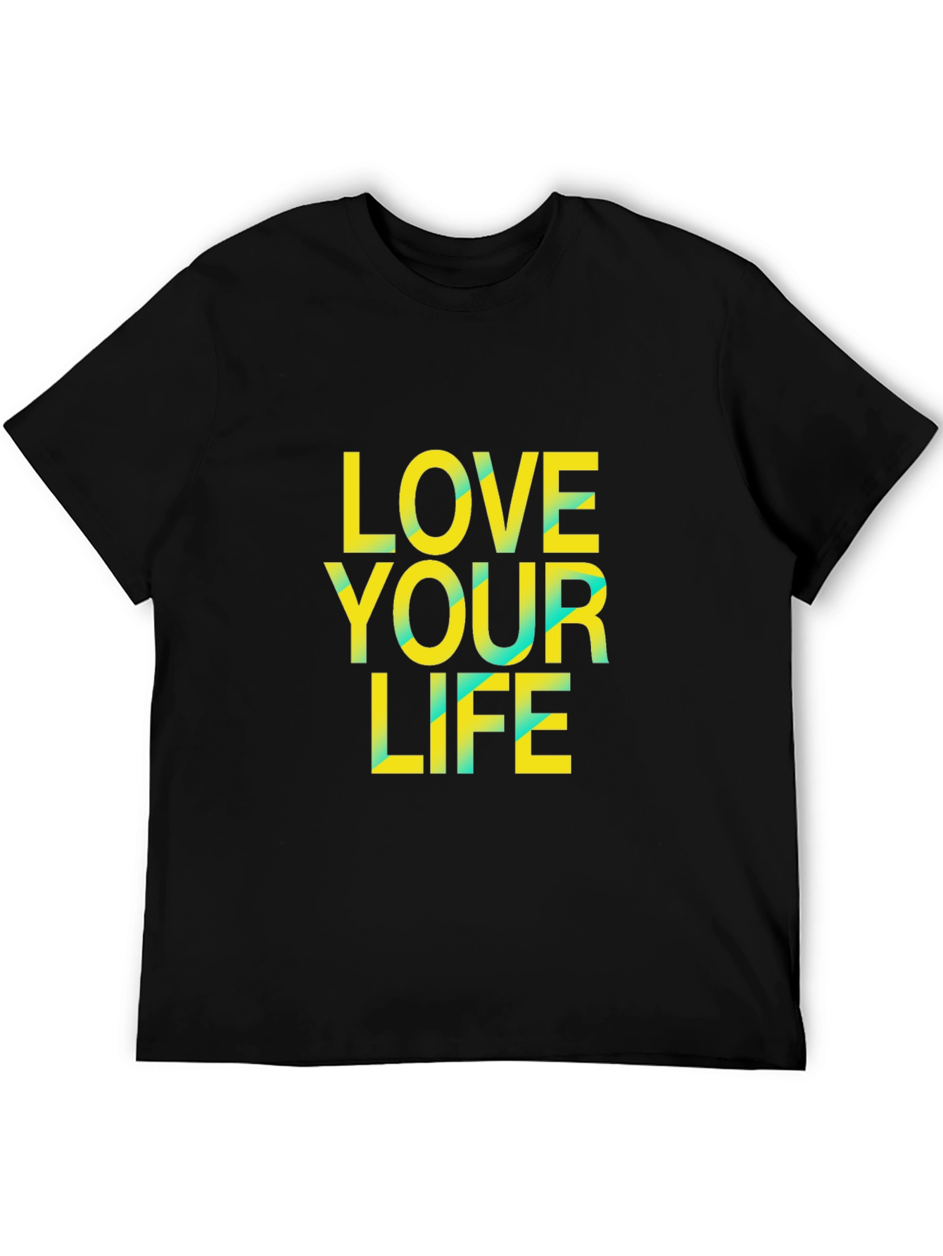 Love Your Life Graphic Tee - Black Cotton Blend