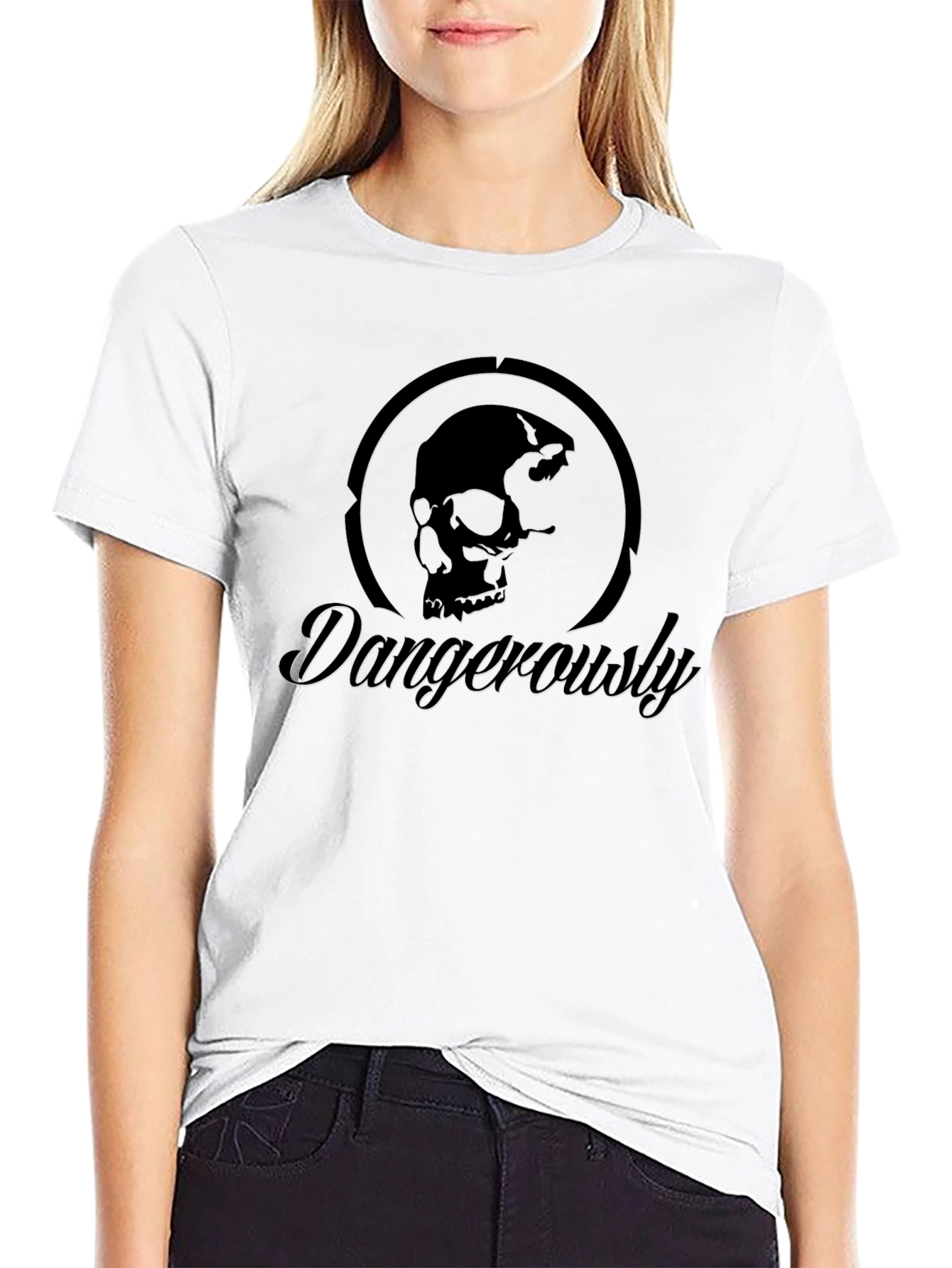 Skull Dangerously Graphic T-Shirt - Mens Black Tee
