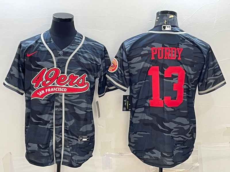 Men's San Francisco 49ers Brock Purdy #13 Grey Camouflage Game Jerseys Joint Edition