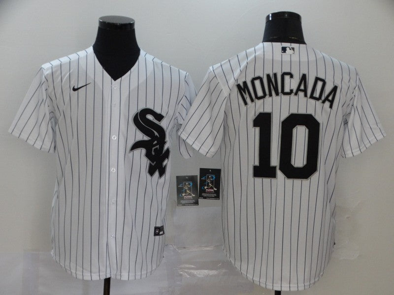 Men's Chicago White Sox Yoan Moncada #10 White Replica Baseball Jerseys