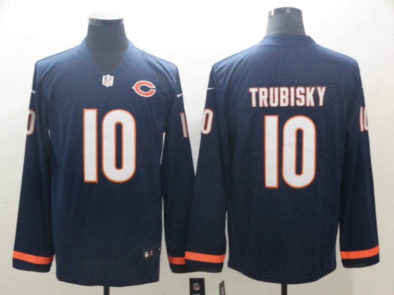 Men's Chicago Bears Mitch Trubisky #10 Navy Team Game Jerseys
