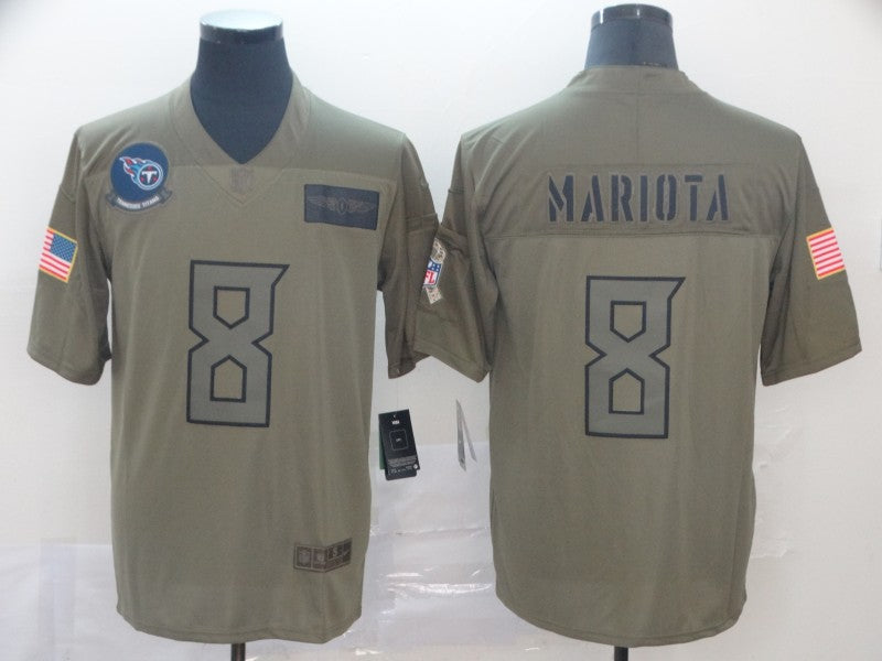 Men's Tennessee Titans Marcus Mariota #8 Brown Game Jerseys