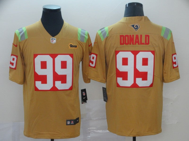Men's Los Angeles Rams Aaron Donald #99 Yellow City Edition Game Jerseys